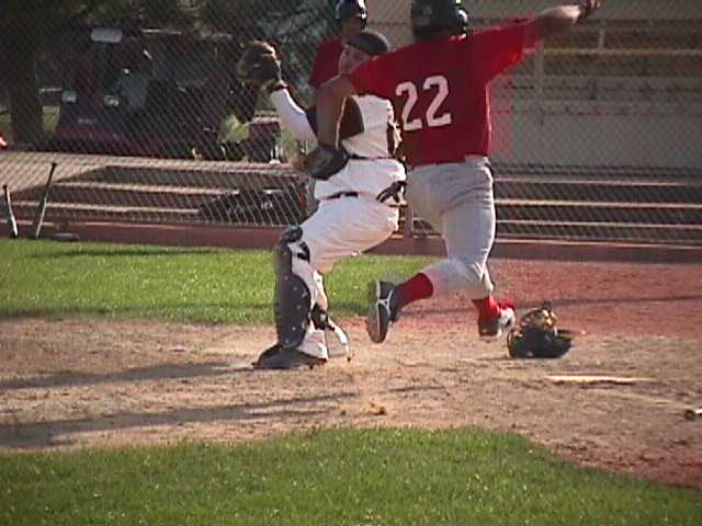 Emiliano Medina in a close play at home