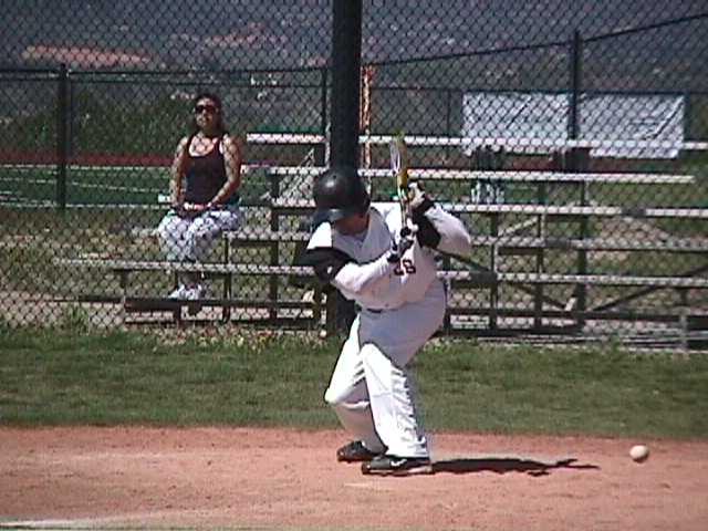 JR Salinas watches a ball