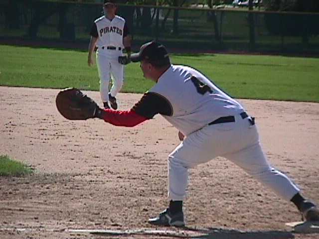 Rick Forge't awaits the ball for an out